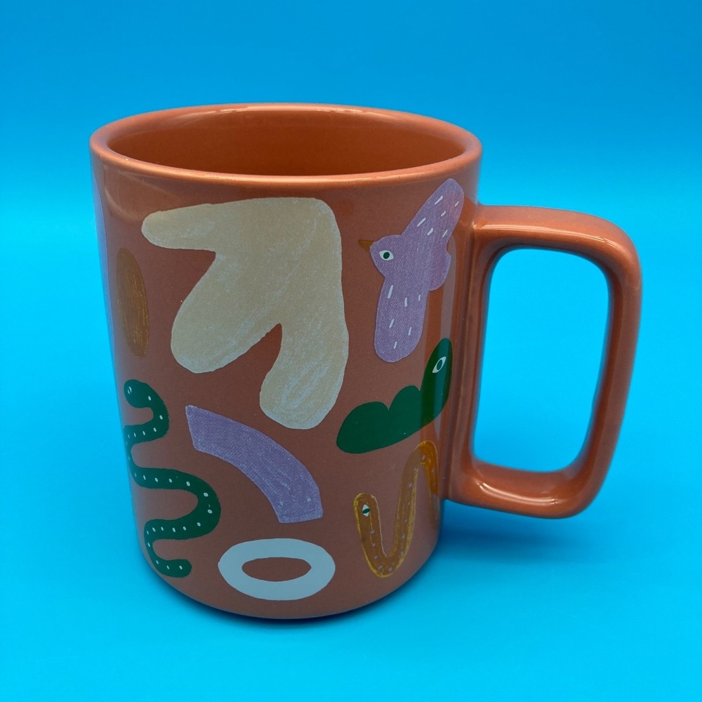 Danica Studio Garden Creatures Coffee Mug Worms Snakes Abstract EUC